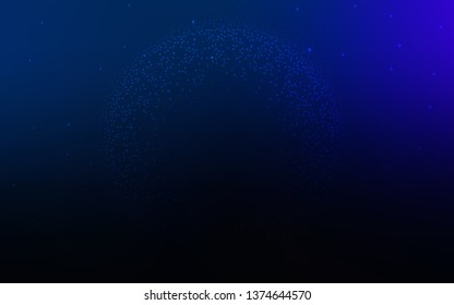 Dark BLUE vector pattern with night sky stars. Glitter abstract illustration with colorful cosmic stars. Best design for your ad, poster, banner.