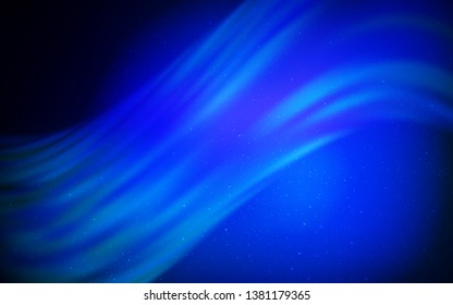 Dark BLUE vector pattern with night sky stars. Shining illustration with sky stars on abstract template. Template for cosmic backgrounds.