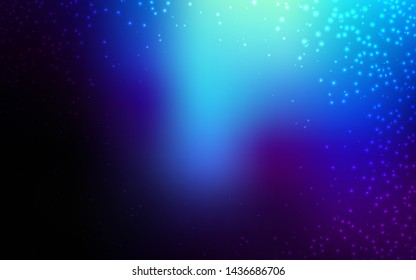 Dark BLUE vector pattern with night sky stars. Shining illustration with sky stars on abstract template. Pattern for astrology websites.