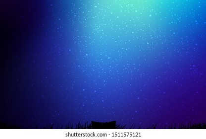Dark BLUE vector pattern with night sky stars. Modern abstract illustration with Big Dipper stars. Template for cosmic backgrounds.