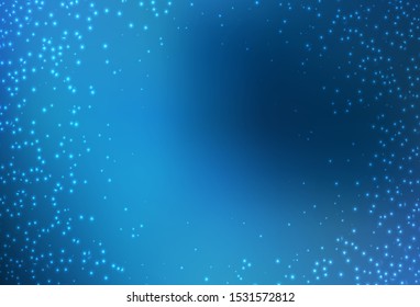 Dark BLUE vector pattern with night sky stars. Blurred decorative design in simple style with galaxy stars. Pattern for astrology websites.