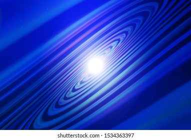 Dark BLUE vector pattern with night sky stars. Shining colored illustration with bright astronomical stars. Pattern for futuristic ad, booklets.