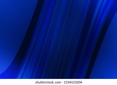 Dark BLUE vector pattern with night sky stars. Glitter abstract illustration with colorful cosmic stars. Smart design for your business advert.