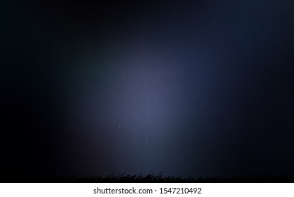 Dark BLUE vector pattern with night sky stars. Shining colored illustration with bright astronomical stars. Smart design for your business advert.