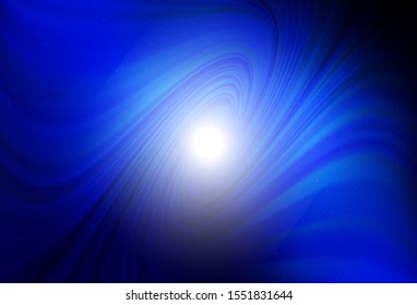 Dark BLUE vector pattern with night sky stars. Space stars on blurred abstract background with gradient. Pattern for futuristic ad, booklets.