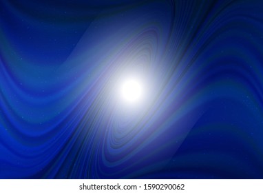 Dark BLUE vector pattern with night sky stars. Shining illustration with sky stars on abstract template. Pattern for astrology websites.