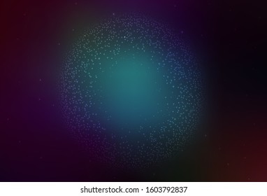 Dark BLUE vector pattern with night sky stars. Glitter abstract illustration with colorful cosmic stars. Pattern for futuristic ad, booklets.
