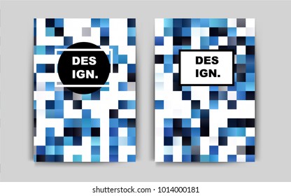 Dark BLUE vector pattern for posters. Glitter abstract design concept with text box. The pattern can be used for any ad, booklets.