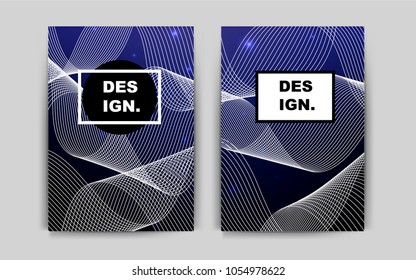 Dark BLUE vector pattern for posters. Glitter abstract design concept with text box. Beautiful design for cover of notepads.