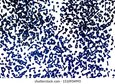Dark BLUE vector pattern with random forms. Colorful chaotic forms with gradient in modern style. Modern design for your business card.