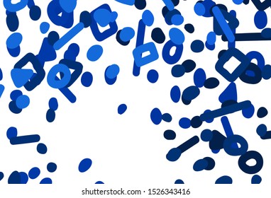 Dark BLUE vector pattern with random forms. Colorful chaotic forms with gradient in modern style. Simple design for your web site.