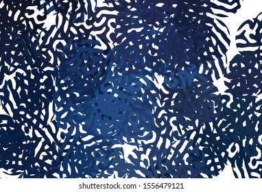 Dark BLUE vector pattern with random forms. Colorful chaotic forms with gradient in modern style. Modern design for your business card.