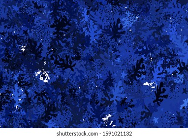 Dark BLUE vector pattern with random forms. Decorative design in abstract style with random forms. Elegant design for wallpapers.