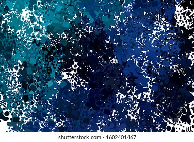 Dark BLUE vector pattern with random forms. Simple colorful illustration with abstract gradient shapes. Simple design for your web site.