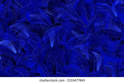Dark BLUE vector pattern with random forms.