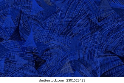 Dark BLUE vector pattern with random forms.