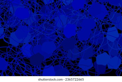 Dark BLUE vector pattern with random forms. Simple colorful illustration with abstract gradient shapes. Best smart design for your business.