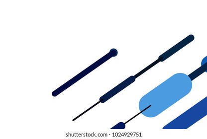 Dark BLUE vector pattern with rounded lines. Blurred decorative design in simple style with lines. The pattern can be used as ads, poster, banner for medicine.