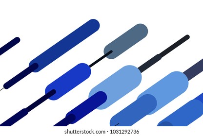 Dark BLUE vector pattern with rounded lines. Shining colored illustration with rounded stripes. Best design for your ad, poster, banner.