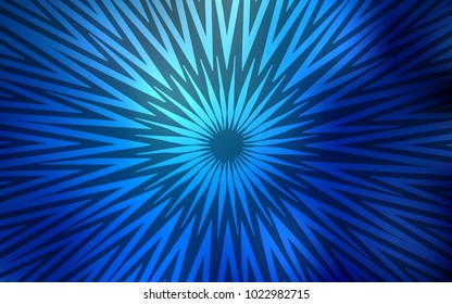 Dark BLUE vector pattern with sharp lines. Decorative shining illustration with lines on abstract template. The pattern for ad, booklets, leaflets.