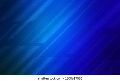 Dark BLUE vector pattern with sharp lines. Decorative shining illustration with lines on abstract template. Smart design for your business advert.