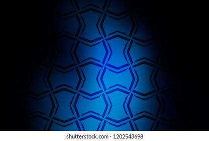 Dark BLUE vector pattern with sharp lines. Shining colored illustration with sharp stripes. Pattern for your busines websites.