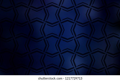 Dark BLUE vector pattern with sharp lines. Glitter abstract illustration with colored sticks. Smart design for your business advert.