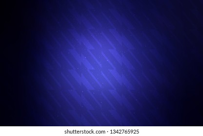 Dark BLUE vector pattern with sharp lines. Glitter abstract illustration with colorful sticks. Pattern for ads, posters, banners.