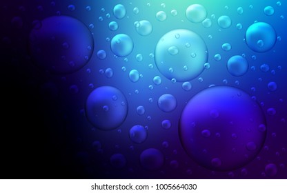Dark BLUE vector pattern with spheres. Illustration with set of shining colorful abstract circles. New design for ad, poster, banner of your website.