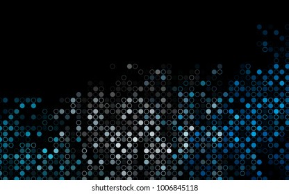 Dark BLUE vector  pattern with spheres. Illustration with set of shining colorful abstract circles. The pattern can be used for aqua ad, booklets.