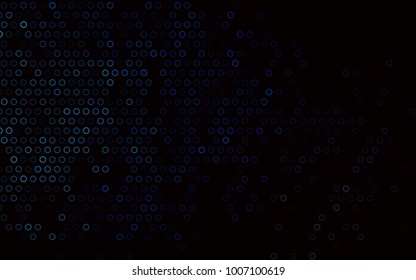 Dark BLUE vector  pattern with spheres. Abstract illustration with colored bubbles in nature style. Beautiful design for your business natural advert.