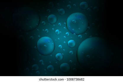 Dark BLUE vector pattern with spheres. Blurred bubbles on abstract background with colorful gradient. Beautiful design for your business natural advert.