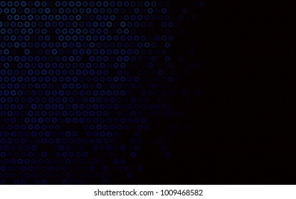 Dark BLUE vector  pattern with spheres. Glitter abstract illustration with blurred drops of rain. New design for ad, poster, banner of your website.
