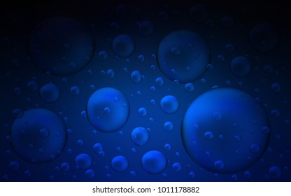 Dark BLUE vector pattern with spheres. Blurred bubbles on abstract background with colorful gradient. New design for ad, poster, banner of your website.