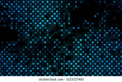 Dark BLUE vector  pattern with spheres. Blurred bubbles on abstract background with colorful gradient. New design for ad, poster, banner of your website.