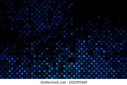 Dark BLUE vector  pattern with spheres. Blurred decorative design in abstract style with bubbles. Completely new template for your brand book.