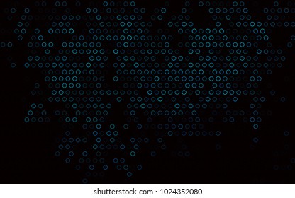 Dark BLUE vector  pattern with spheres. Beautiful colored illustration with blurred circles in nature style. Pattern can be used as texture of water, rain drops.