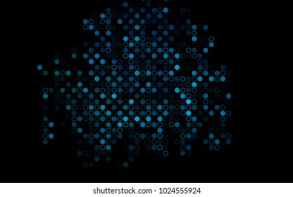 Dark BLUE vector  pattern with spheres. Illustration with set of shining colorful abstract circles. Beautiful design for your business natural advert.