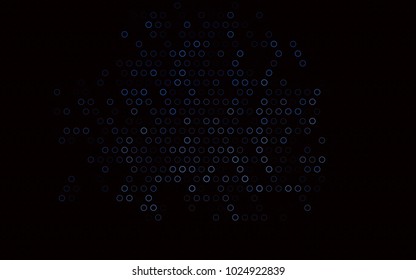 Dark BLUE vector  pattern with spheres. Glitter abstract illustration with blurred drops of rain. The pattern can be used for aqua ad, booklets.