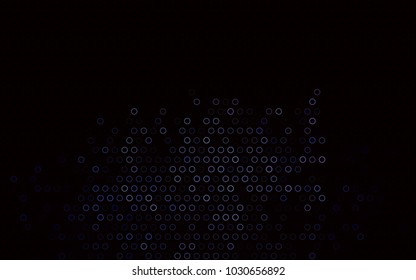 Dark BLUE vector  pattern with spheres. Blurred bubbles on abstract background with colorful gradient. Pattern can be used as texture of water, rain drops.