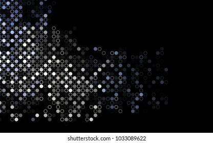 Dark BLUE vector  pattern with spheres. Blurred decorative design in abstract style with bubbles. Pattern can be used as texture of water, rain drops.