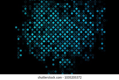 Dark BLUE vector  pattern with spheres. Modern abstract illustration with colorful water drops. Pattern can be used as texture of water, rain drops.