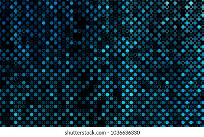 Dark BLUE vector  pattern with spheres. Abstract illustration with colored bubbles in nature style. The pattern can be used for aqua ad, booklets.