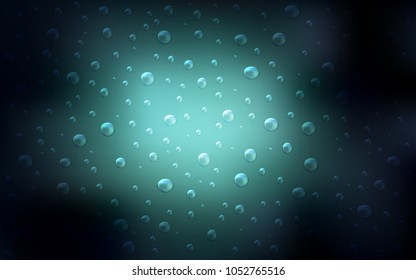 Dark BLUE vector pattern with spheres. Blurred bubbles on abstract background with colorful gradient. Completely new template for your brand book.