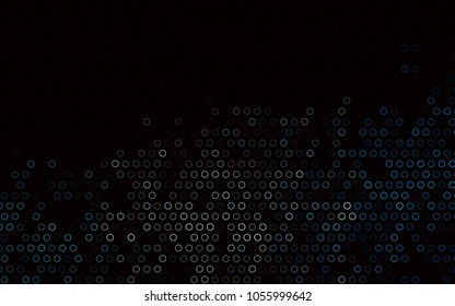 Dark BLUE vector  pattern with spheres. Illustration with set of shining colorful abstract circles. The pattern can be used for beautiful websites.