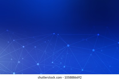 Dark BLUE vector pattern with spheres, triangles. Abstract illustration with colorful discs and triangles. Beautiful design for your business advert.