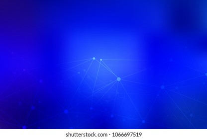 Dark BLUE vector pattern with spheres, triangles. Modern abstract colorful illustration with spheres and lines. Pattern can be used for beautiful websites.