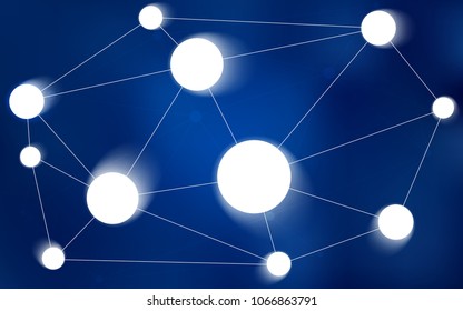 Dark BLUE vector pattern with spheres, triangles. Glitter abstract illustration with connection of triangle structure. Pattern can be used for beautiful websites.