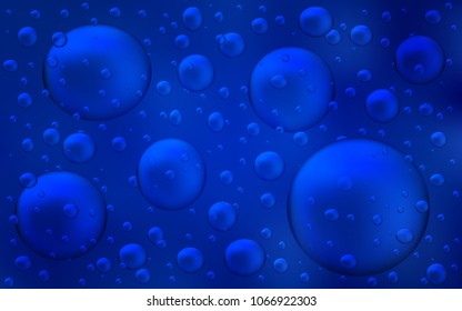 Dark BLUE vector pattern with spheres. Beautiful colored illustration with blurred circles in nature style. The pattern can be used for aqua ad, booklets.