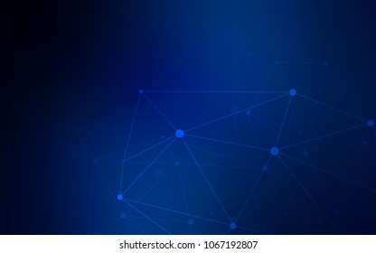 Dark BLUE vector pattern with spheres, triangles. Modern abstract colorful illustration with spheres and lines. Pattern can be used as texture of wallpapers.